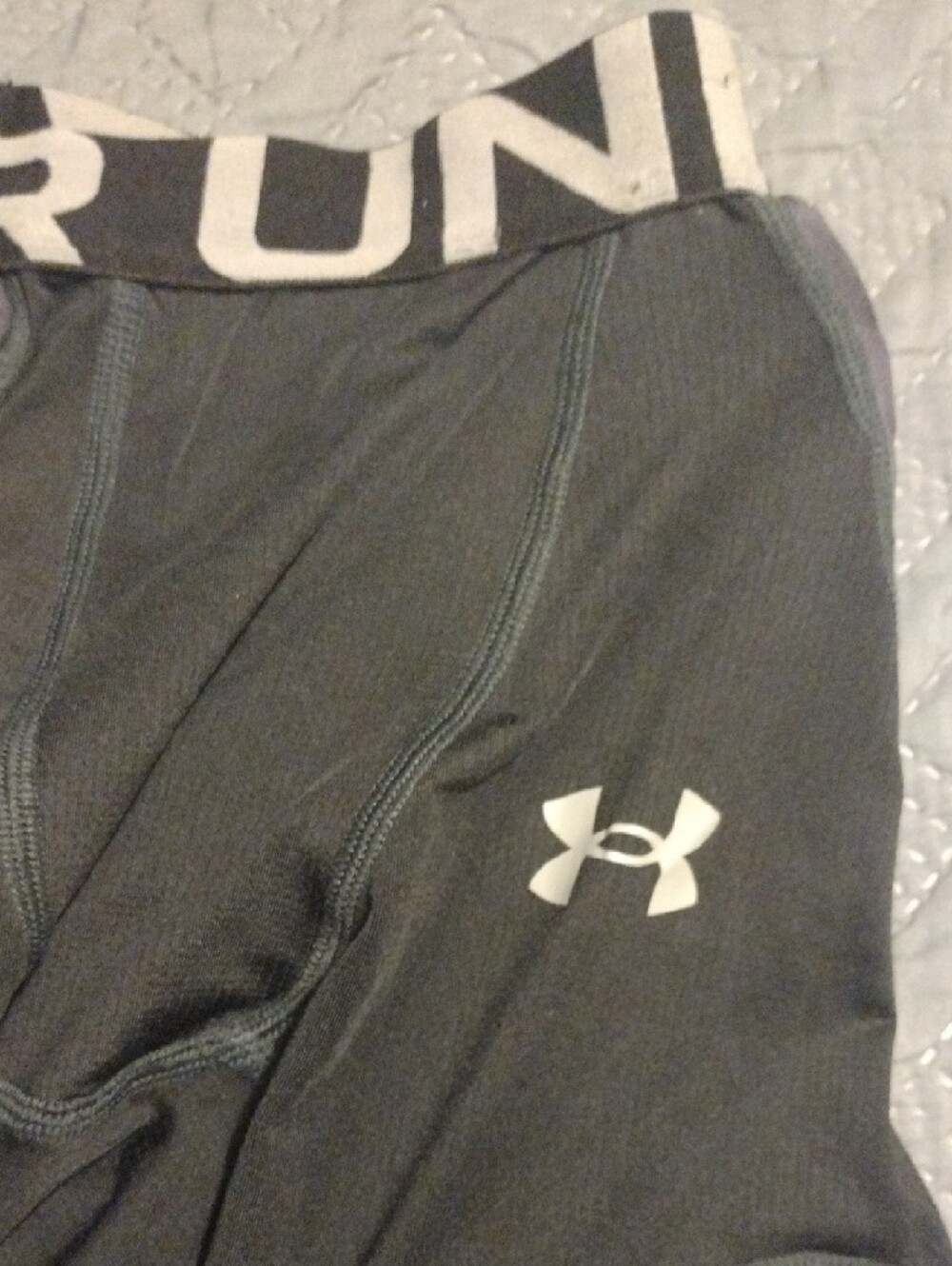 Under Armour Black Compression Padded Shorts with Gray Pads - Picture 4 of 7